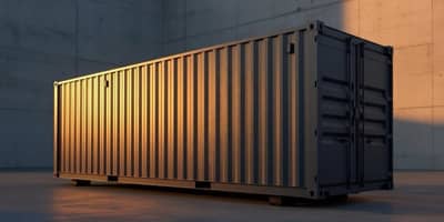 Dark 20-foot insulated shipping container presented as a modular black soldier fly production unit.