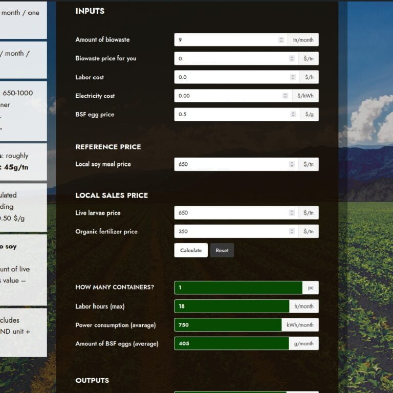 Validate your business plans with Manna’s novel BSF farming calculator!