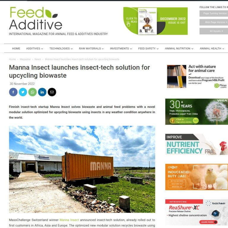 Manna featured in Feed & Additive Magazine
