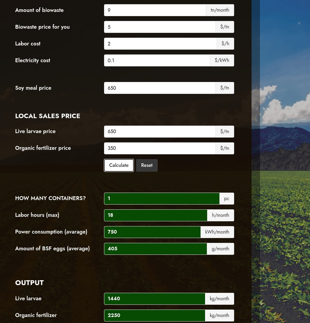 Manna insect business calculator