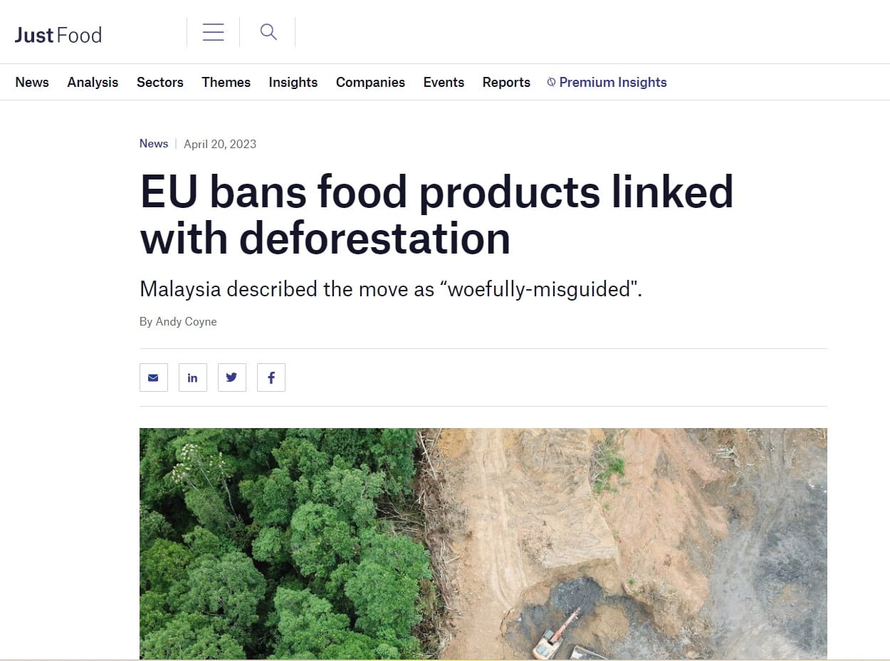 JustFood article EU bans food products linked with deforestation | Manna Insect