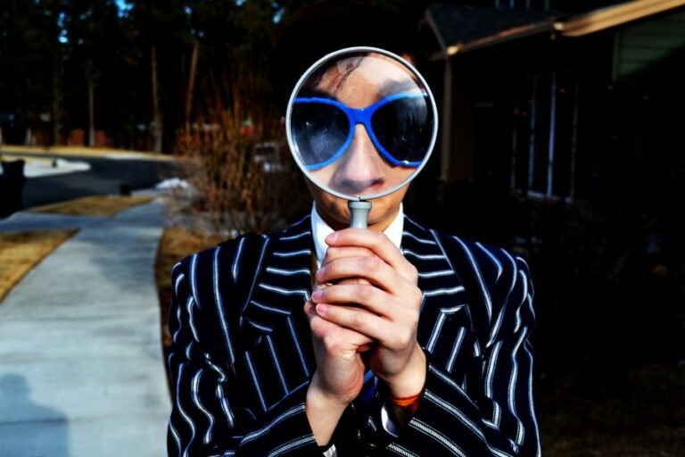 stock picture with magnifier for insect business b2b and b2c article