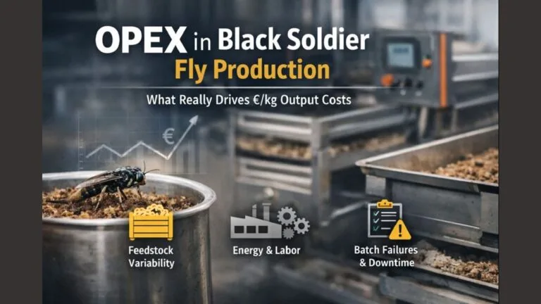 OPEX in BSF production: What really drives €/kg output costs | Manna Insect